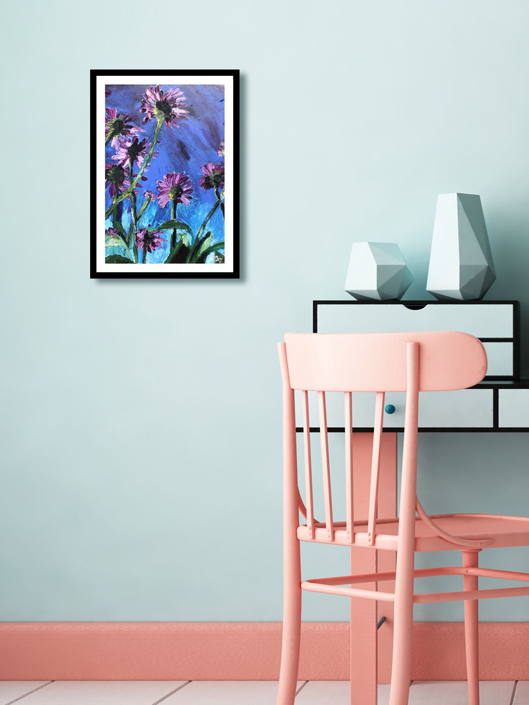 

999Store Multicoloured Floral Wall Painting, Multi