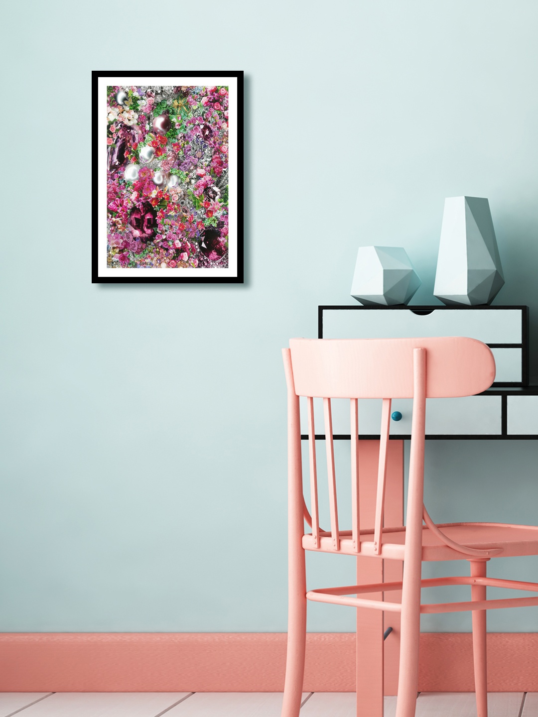 

999Store Multicoloured Floral Wall Painting, Multi