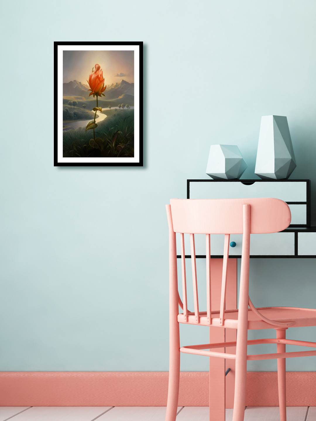 

999Store Multicoloured Floral Wall Painting, Multi