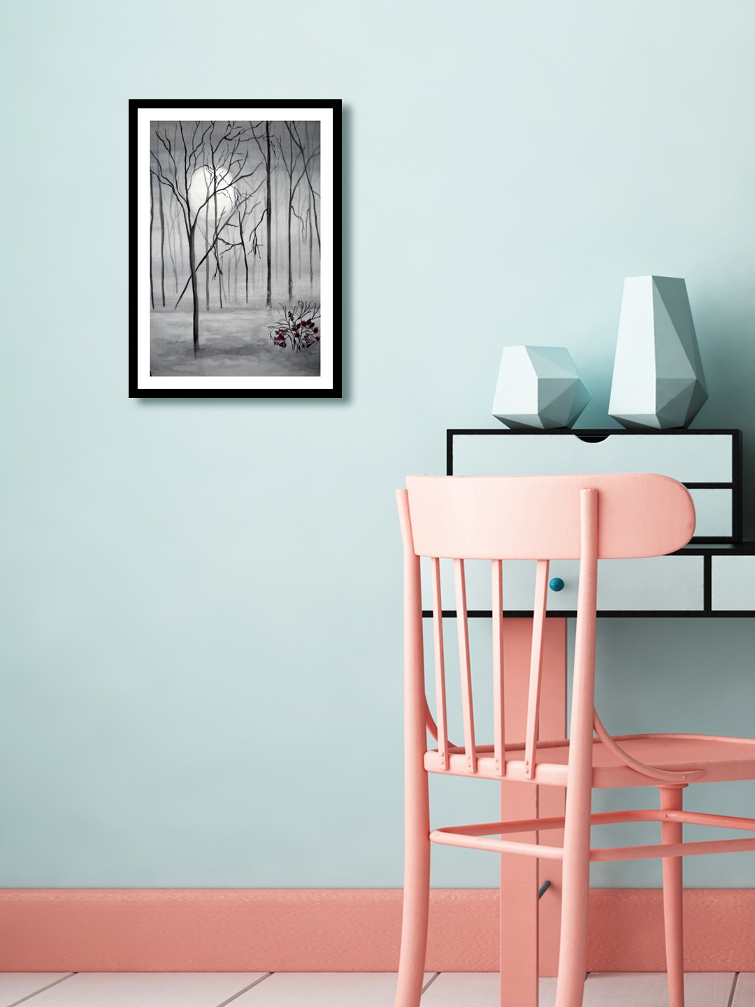 

999Store Multicoloured Trees Wall Painting, Multi