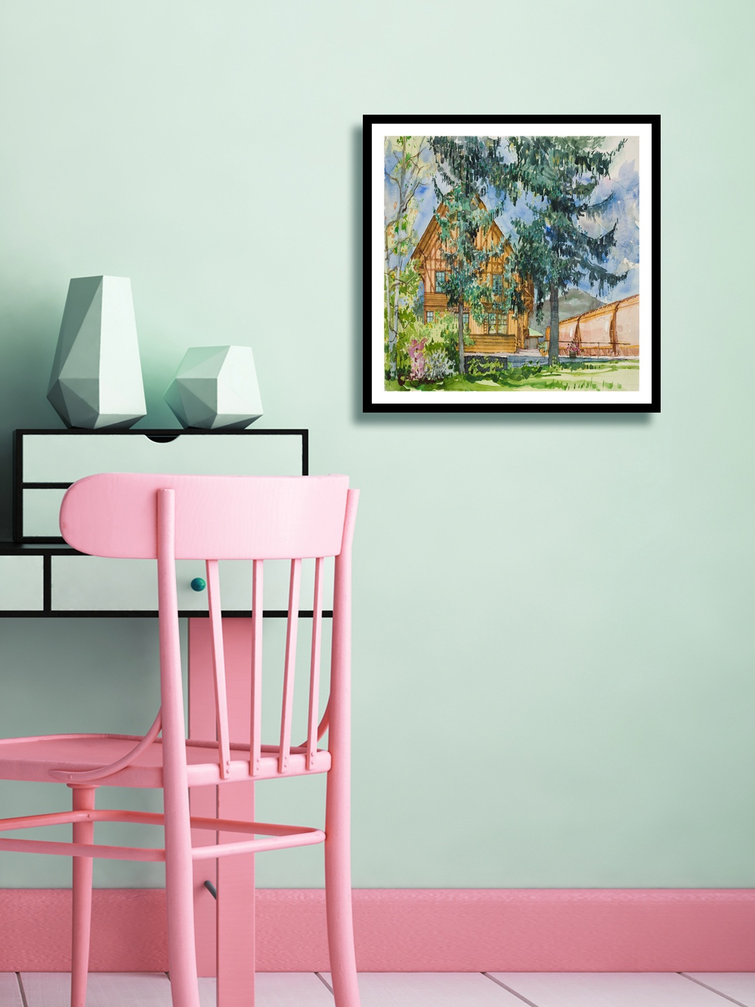 

999Store Multicoloured House Wall Painting, Multi