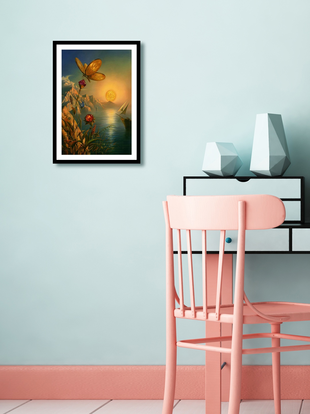

999Store Multicoloured Butterfly Wall Painting, Multi