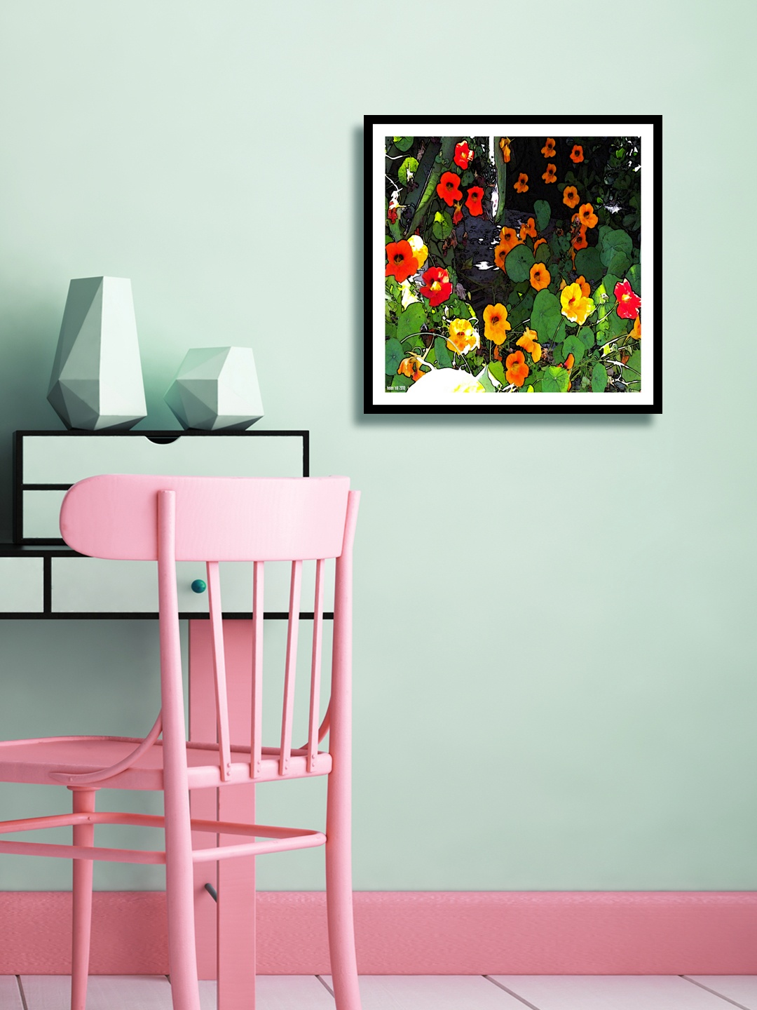 999Store Multicoloured Floral Wall Painting, Multi