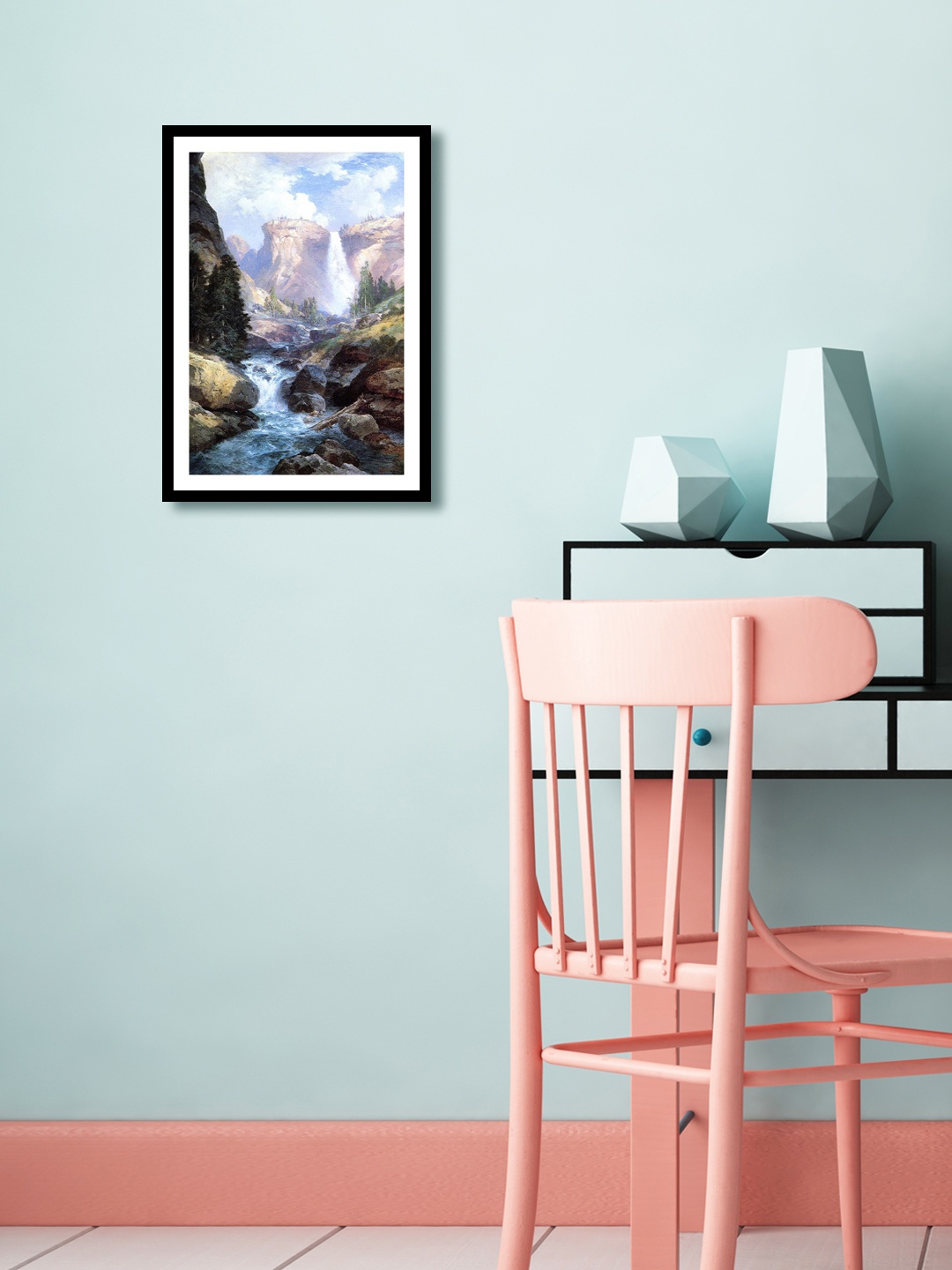 

999Store Multicoloured Waterfall Wall Painting, Multi