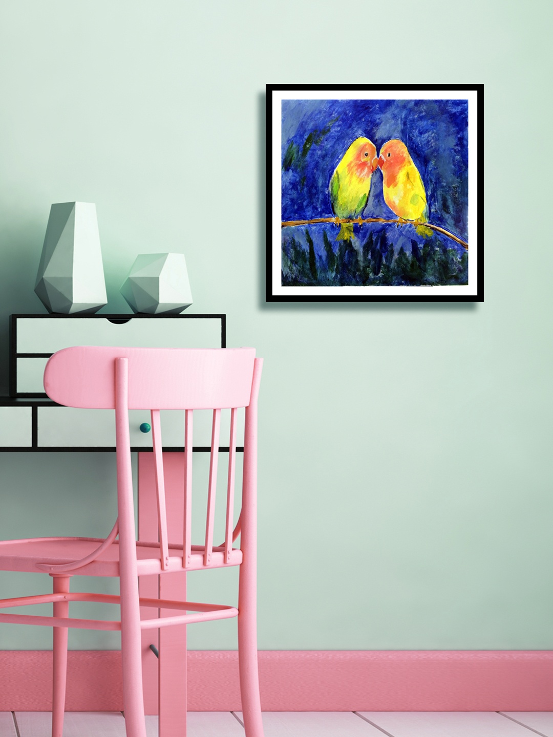 

999Store Multicoloured Bird Wall Painting, Multi