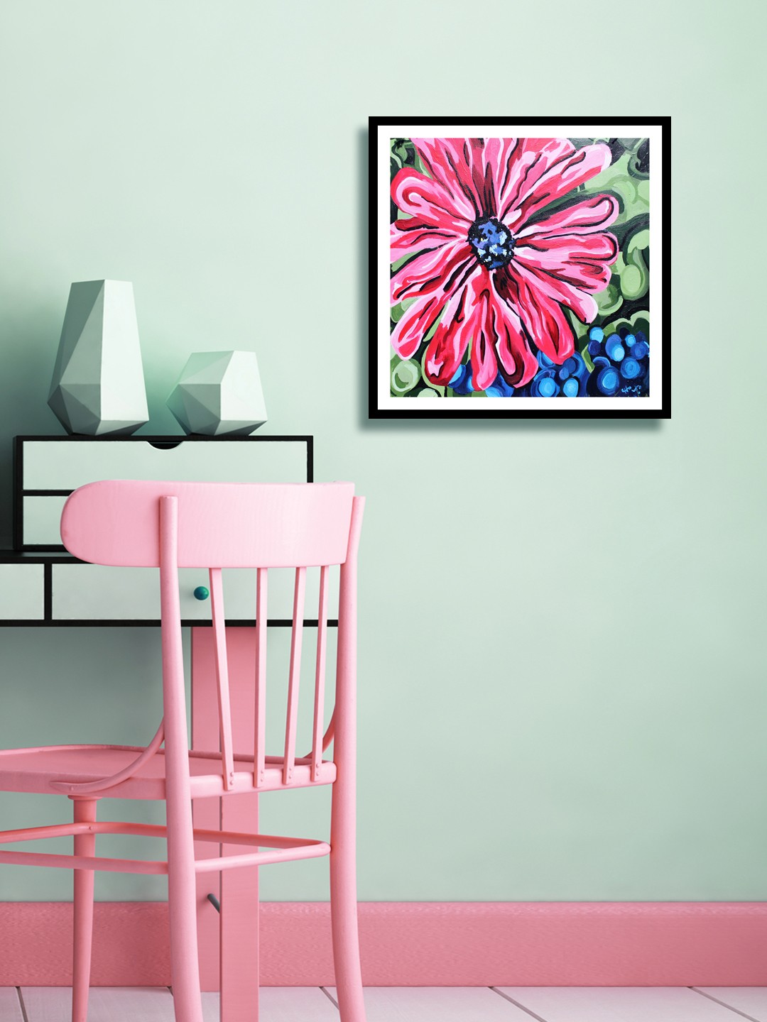 

999Store Multicoloured Floral Wall Painting, Multi