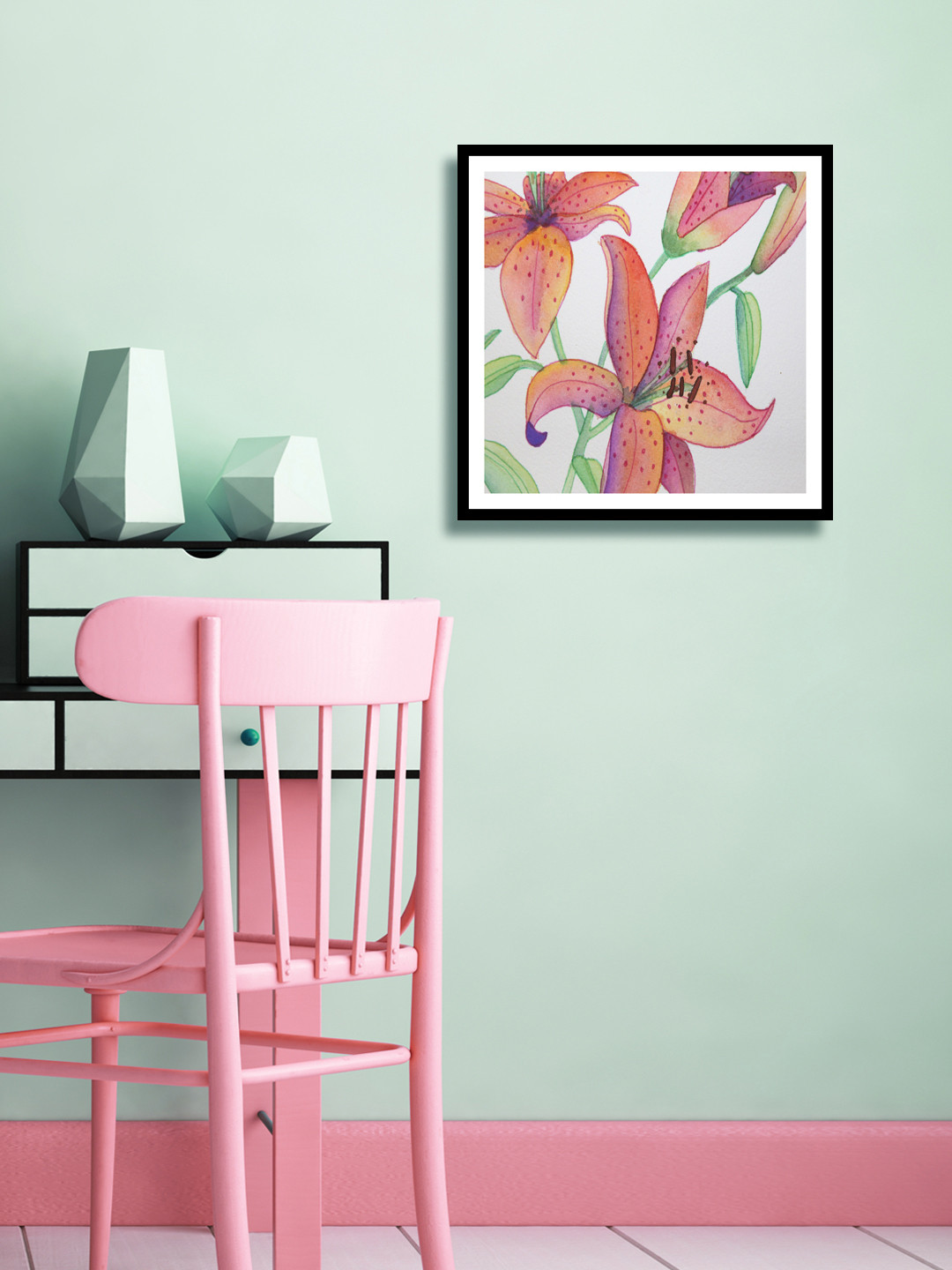 

999Store Multicoloured Floral Wall Painting, Multi