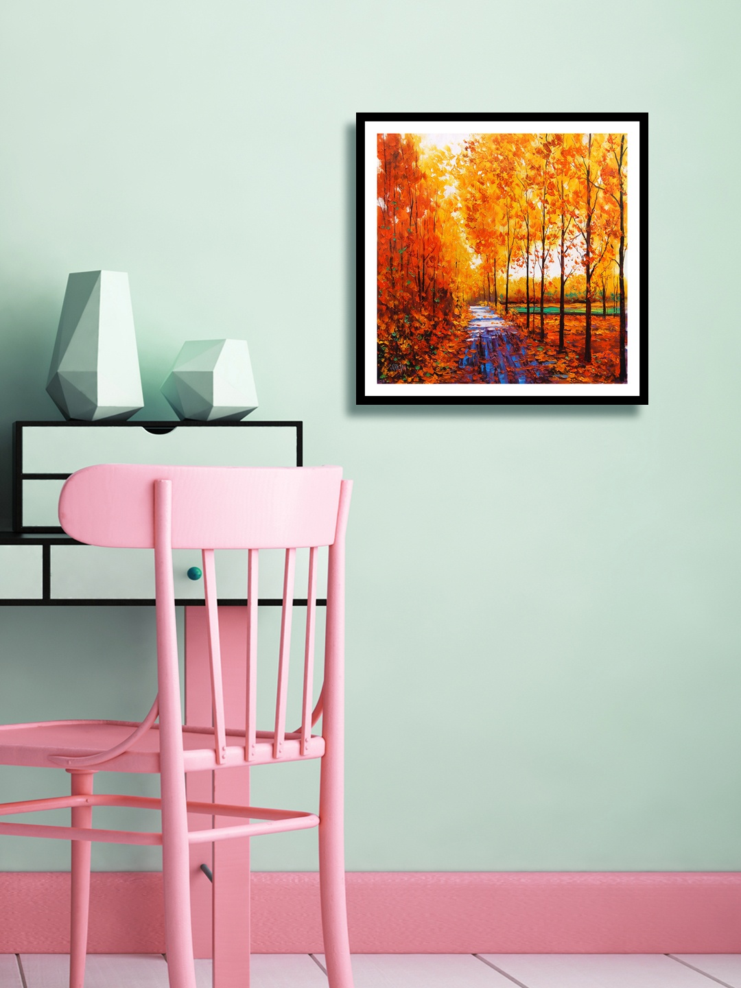 

999Store Multicoloured Botanical Wall Painting, Multi