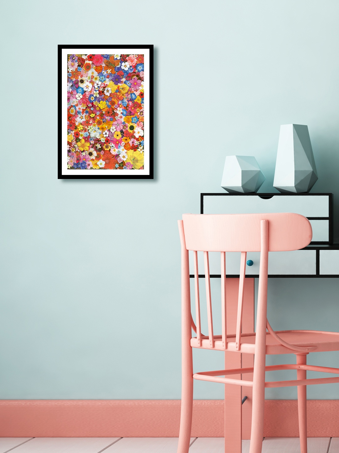 

999Store Multicoloured Floral Wall Painting, Multi
