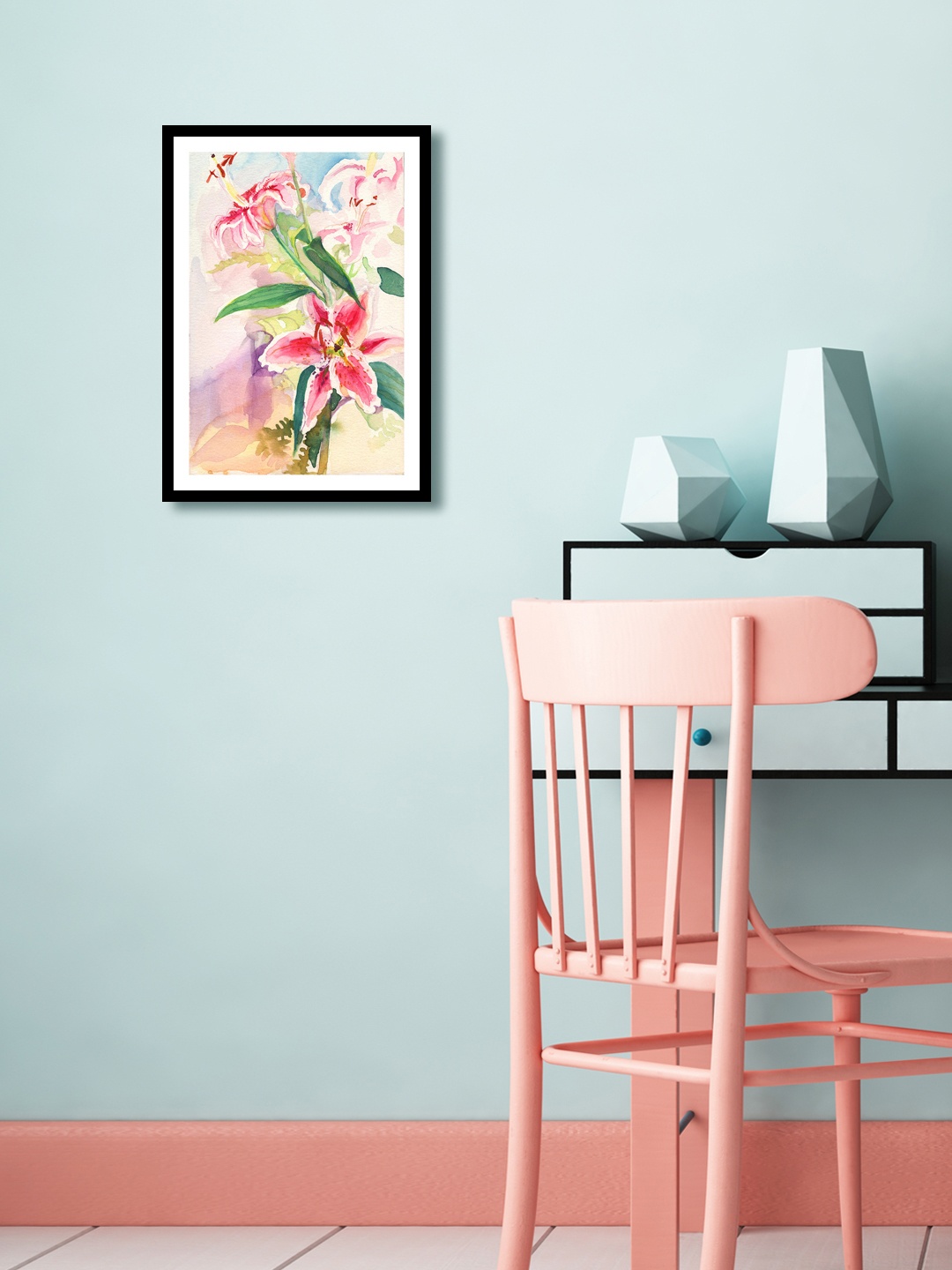 999Store Multicoloured Floral Wall Painting, Multi