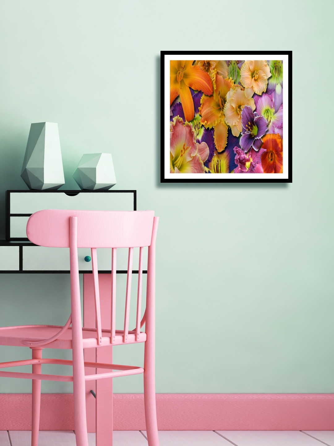 

999Store Multicoloured Floral Wall Painting, Multi