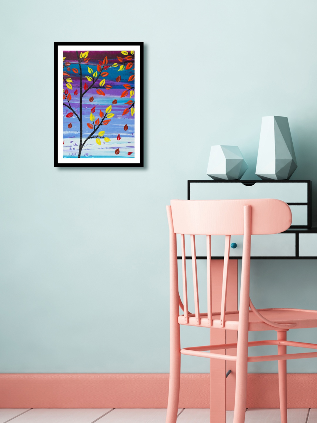 

999Store Multicoloured Botanical Wall Painting, Multi