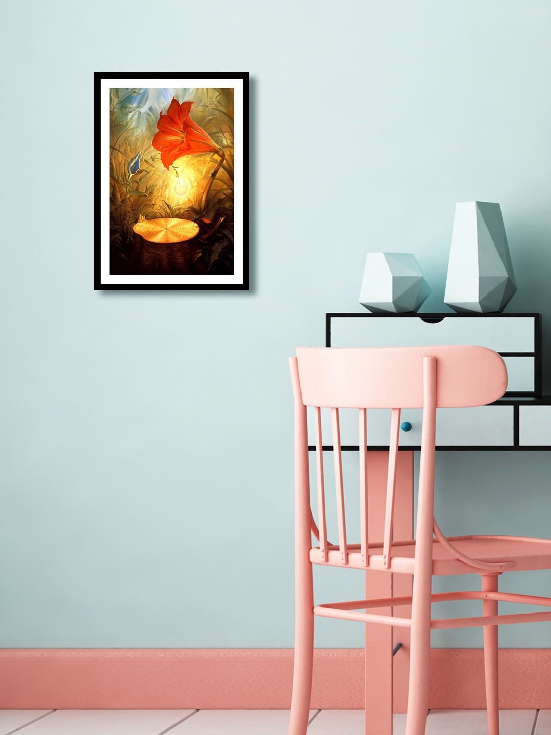 

999Store Multicoloured Floral Wall Painting, Multi