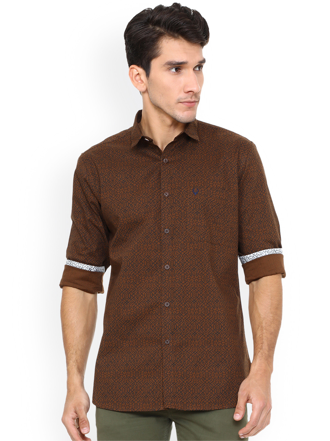 

Allen Solly Men Brown Regular Fit Printed Casual Shirt
