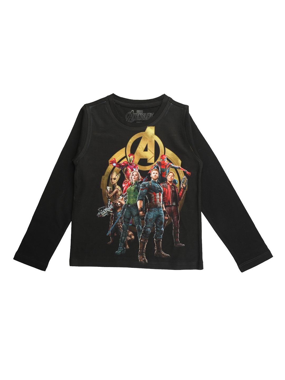 

Marvel by Wear Your Mind Boys Black Printed Round Neck T-shirt