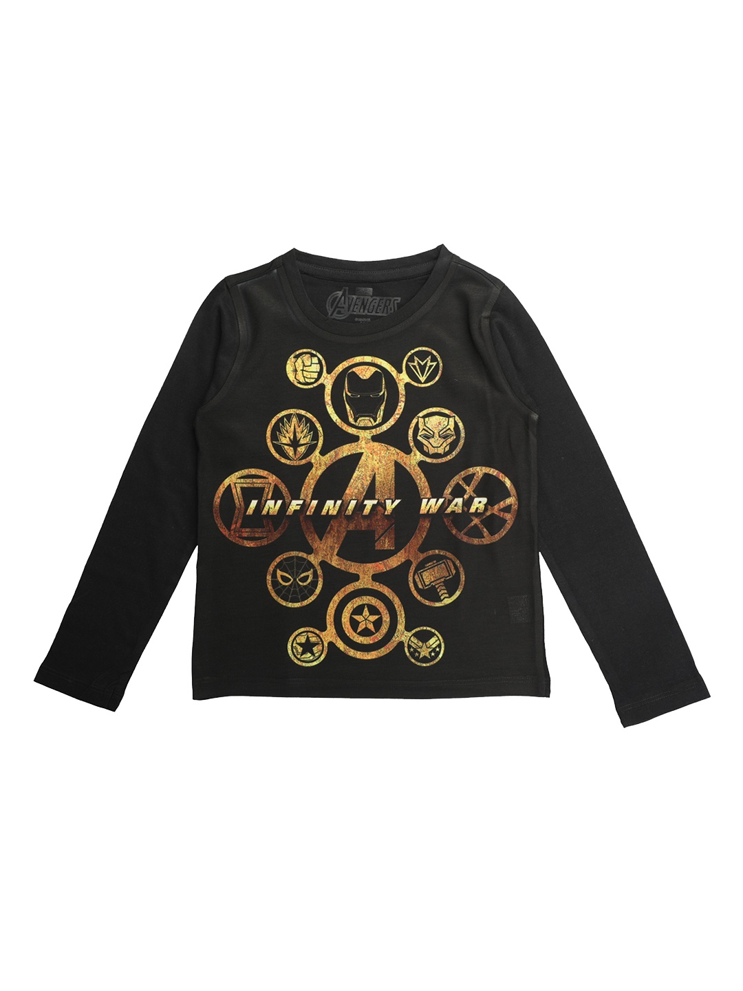 

Marvel by Wear Your Mind Boys Black Printed Round Neck T-shirt