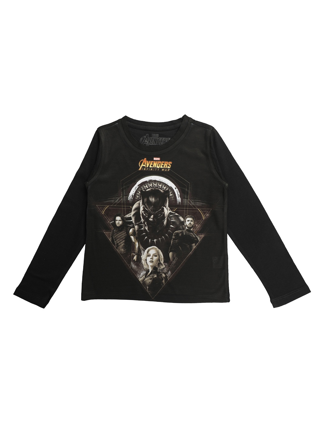 

Marvel by Wear Your Mind Boys Black Printed Round Neck T-shirt