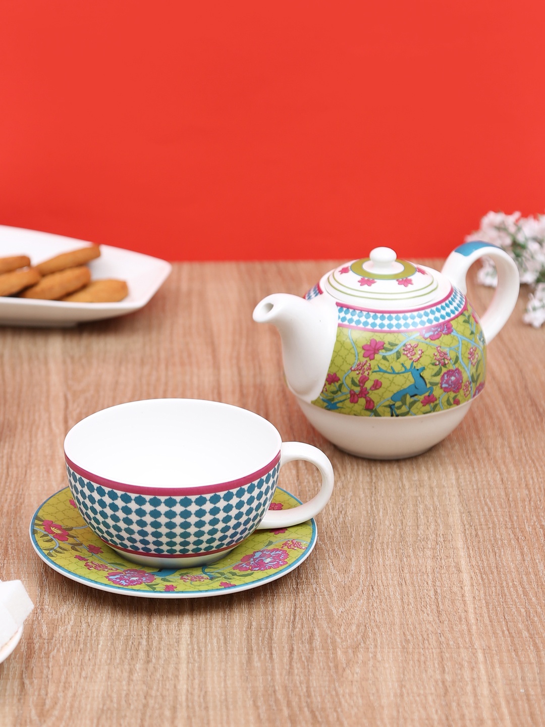 

India Circus Blue Printed Bone China Set