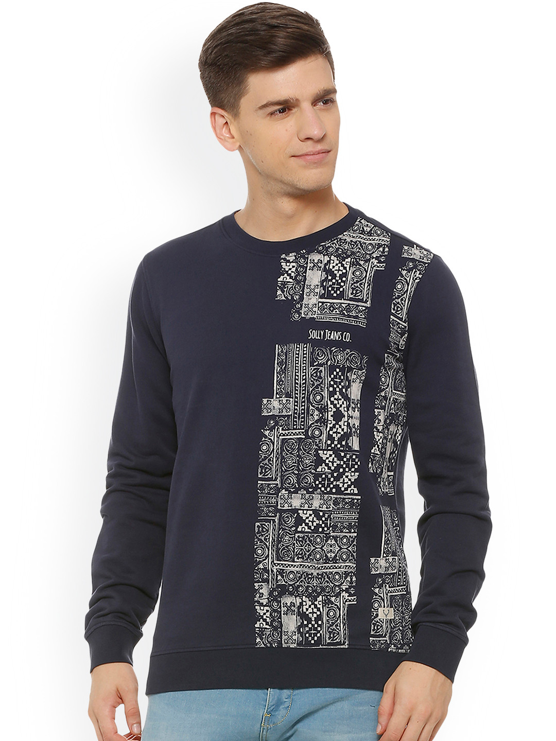 

Solly Jeans Co. Men Navy Blue Printed Sweatshirt