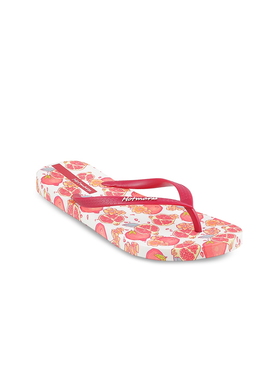 

Hotmarzz Women Mauve & White Printed Thong Flip-Flops, Maroon