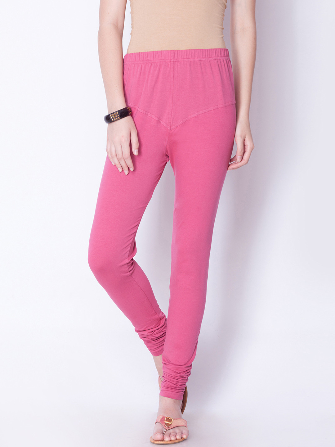 

Dollar Missy Women Pink Solid Churidar Leggings