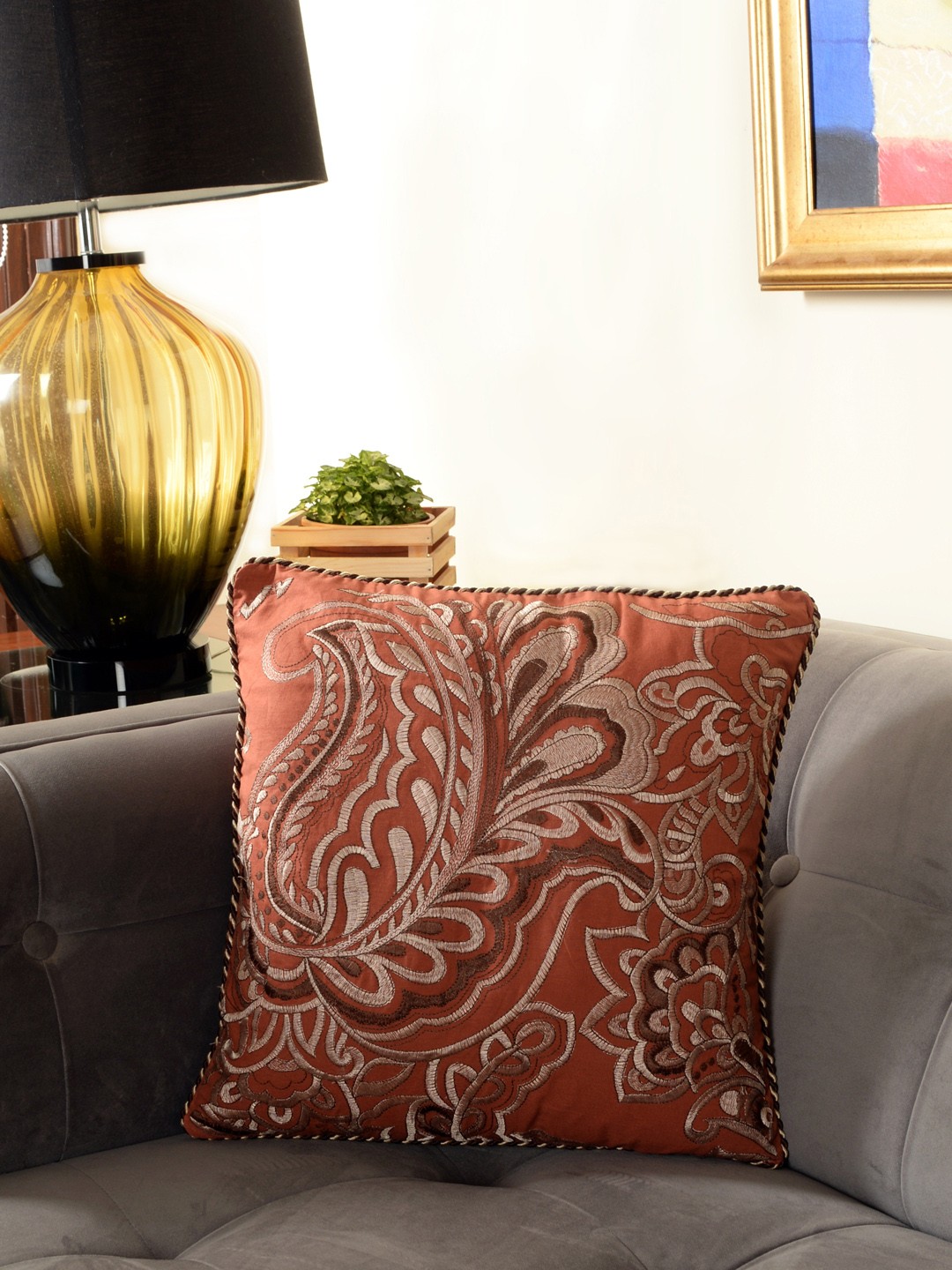 

Deco Window Red Single Embroidered Square Cushion Cover