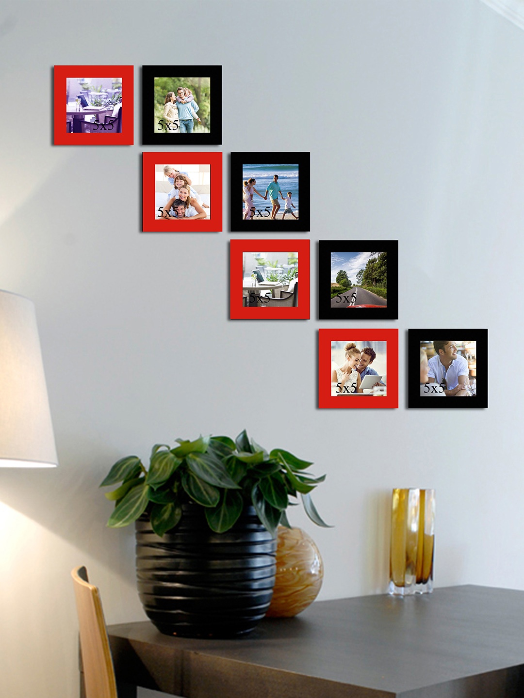 

Art Street Set Of 8 Red & Black Photo Frames