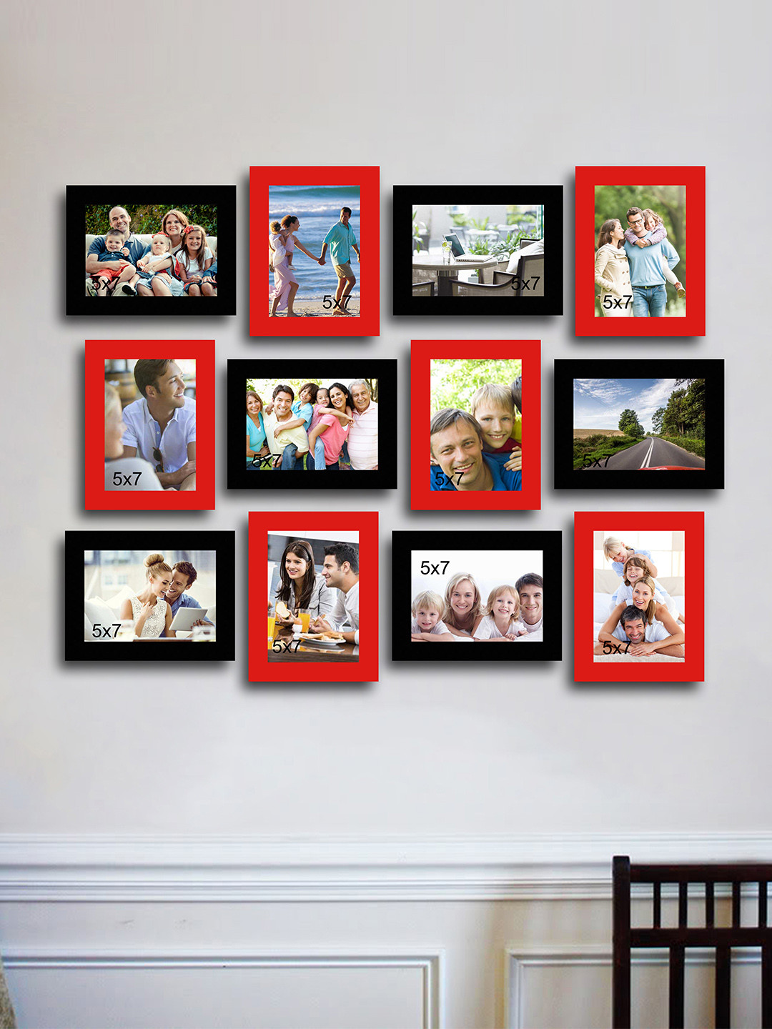 

Art Street Set Of 12 Red & Black Photo Frames