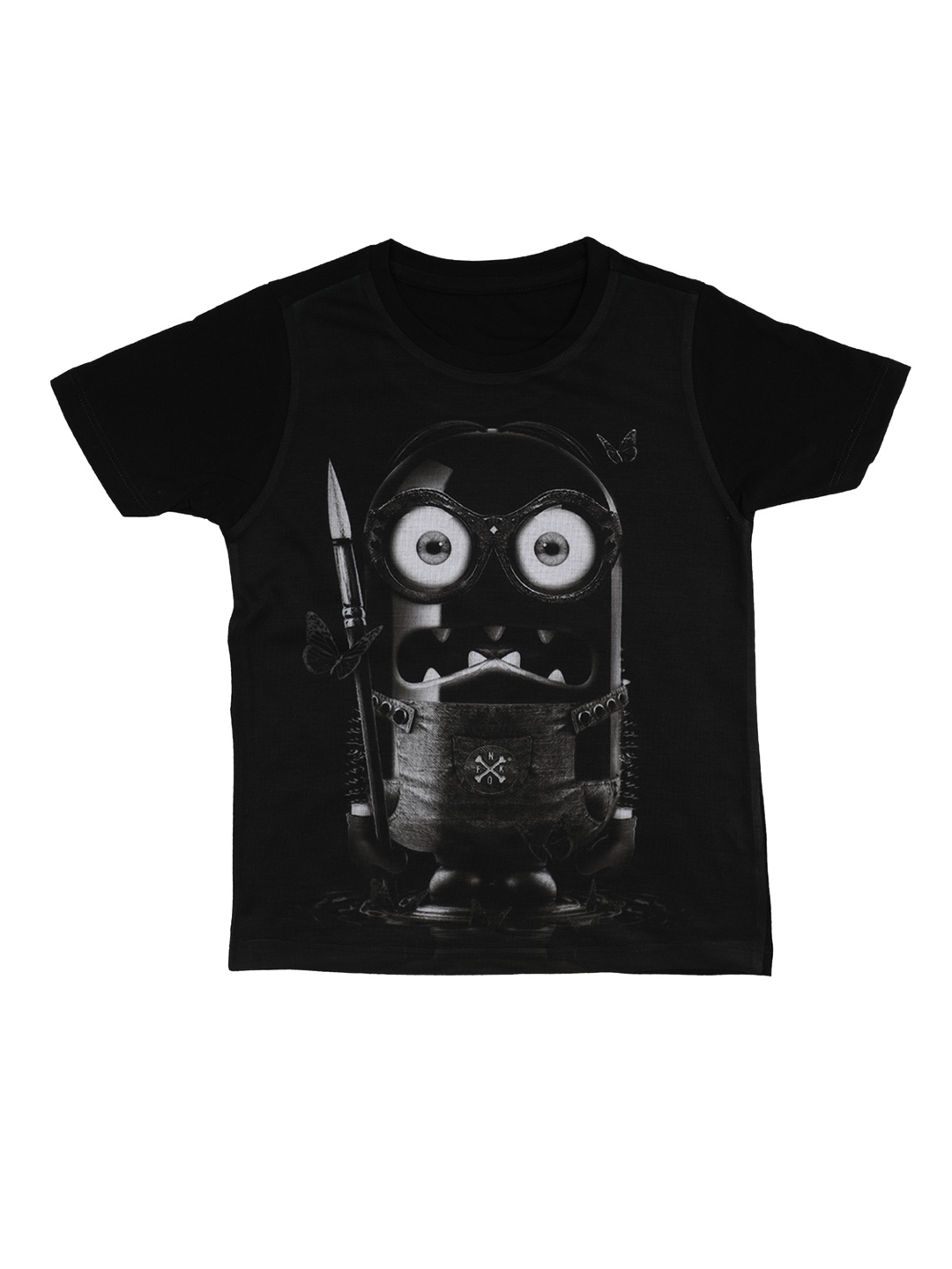 

Wear Your Mind Boys Black & Grey Printed Round Neck T-shirt