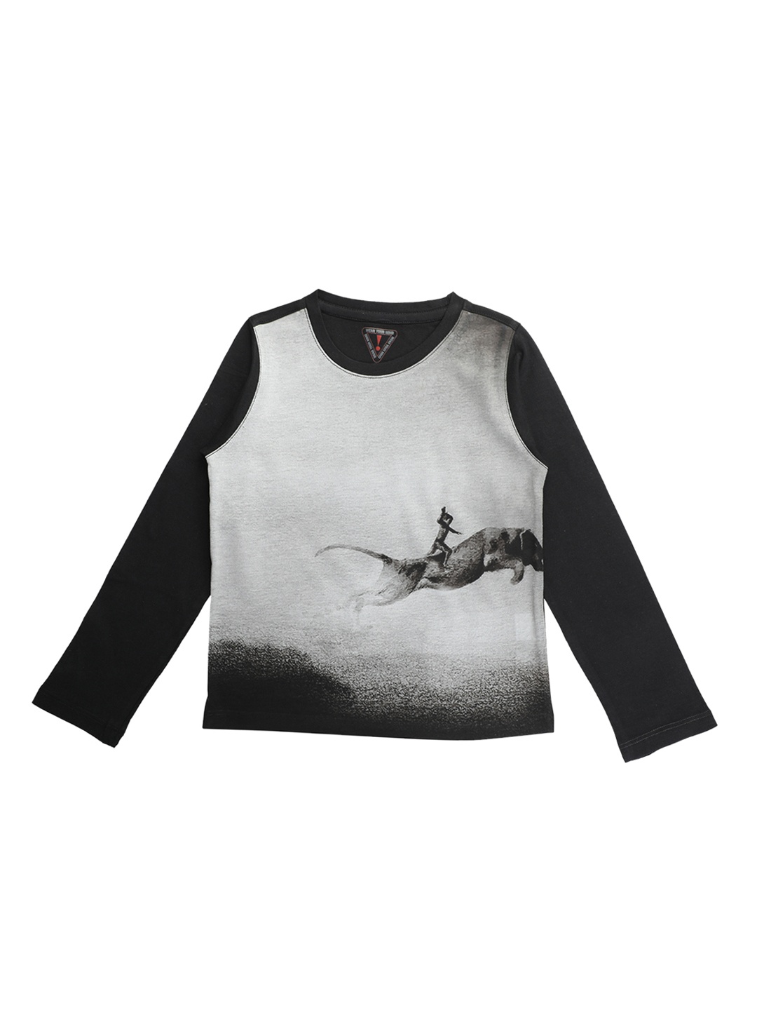 

Wear Your Mind Boys Grey Printed Round Neck T-shirt