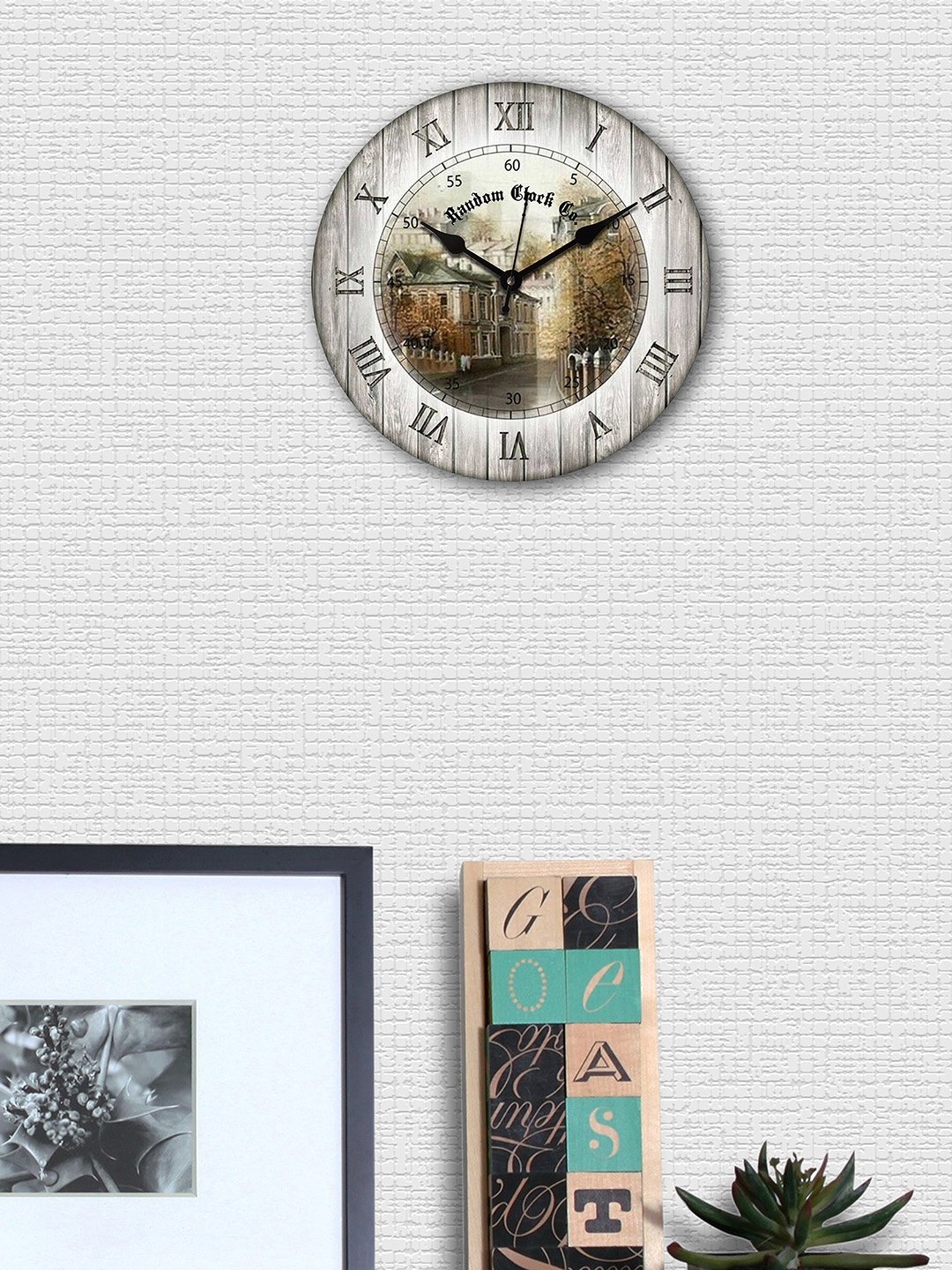 

RANDOM White Round Printed 29.21 cm Analogue Wall Clock