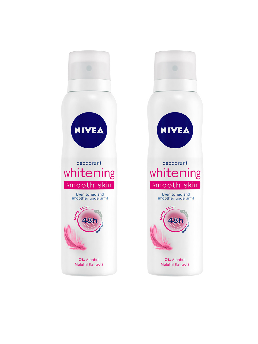 

Nivea Women Pack of 2 Whitening Smooth Skin 48h Deodorant, White