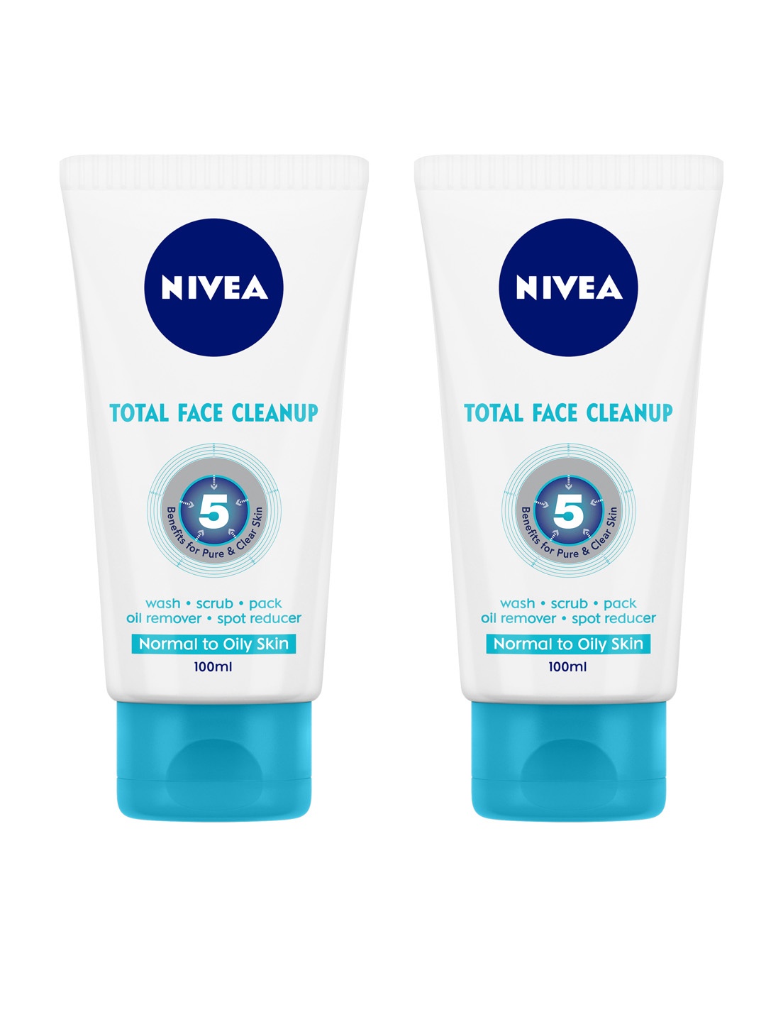 

Nivea Unisex Pack of 2 Total Face Cleanup, White