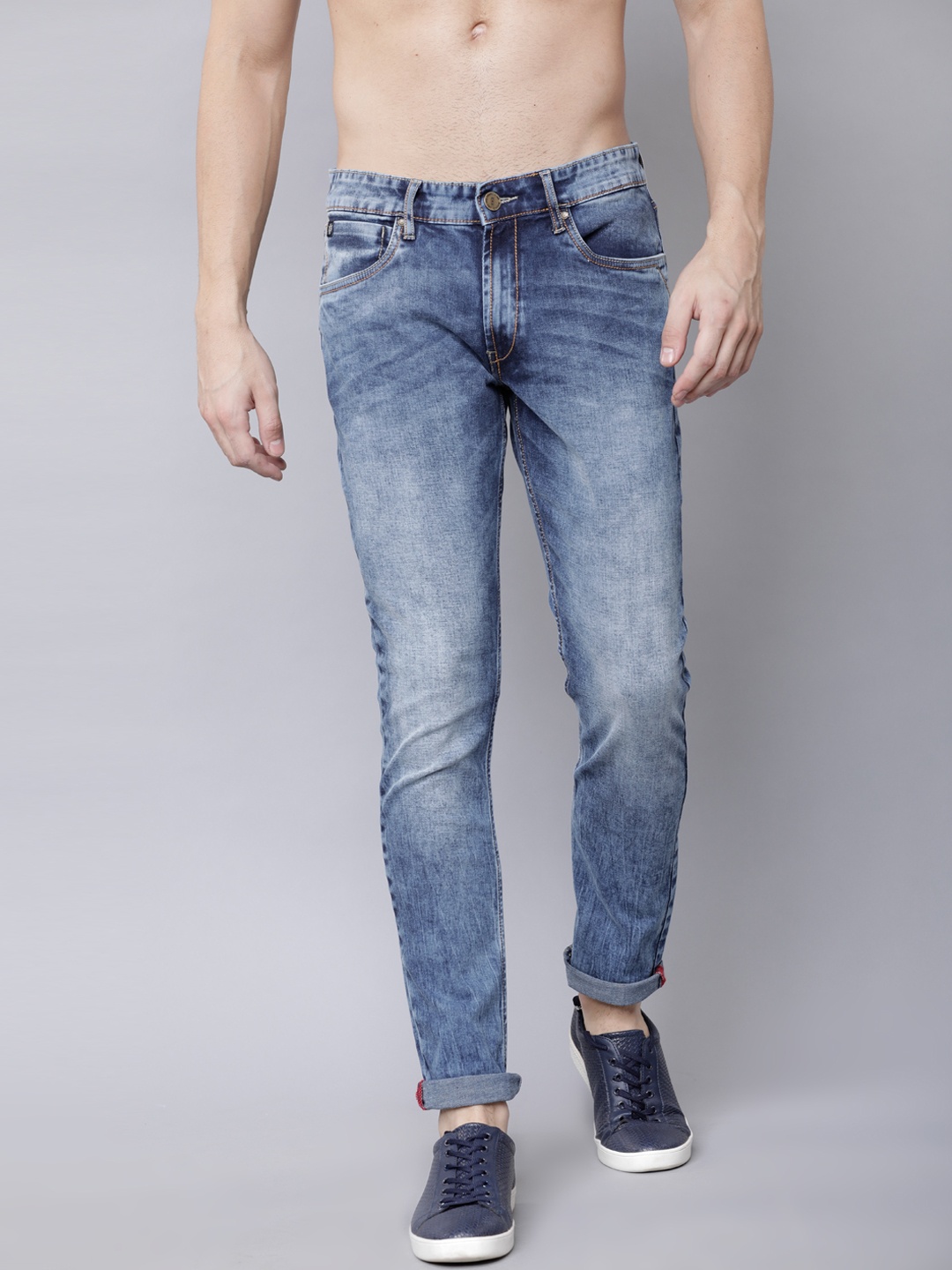 

LOCOMOTIVE Men Blue Slim Fit Mid-Rise Clean Look Stretchable Jeans