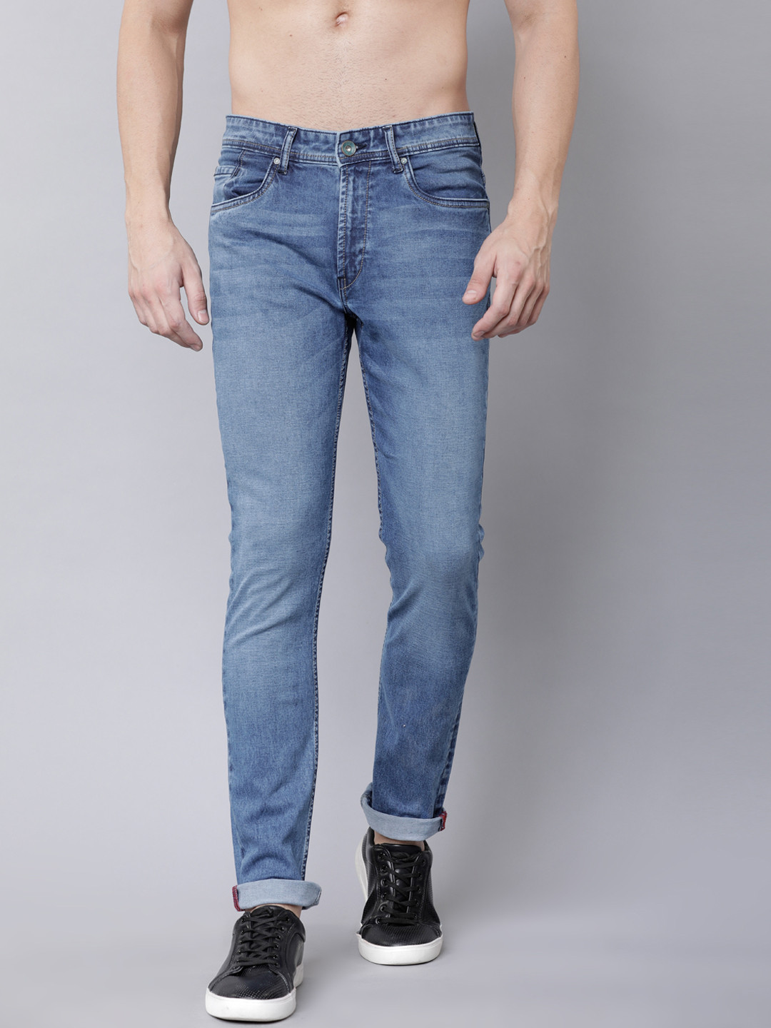 

LOCOMOTIVE Men Blue Slim Fit Mid-Rise Clean Look Stretchable Jeans