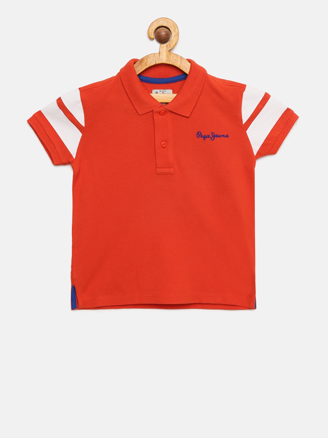 

Pepe Jeans Boys Red Solid Polo Collar T-shirt