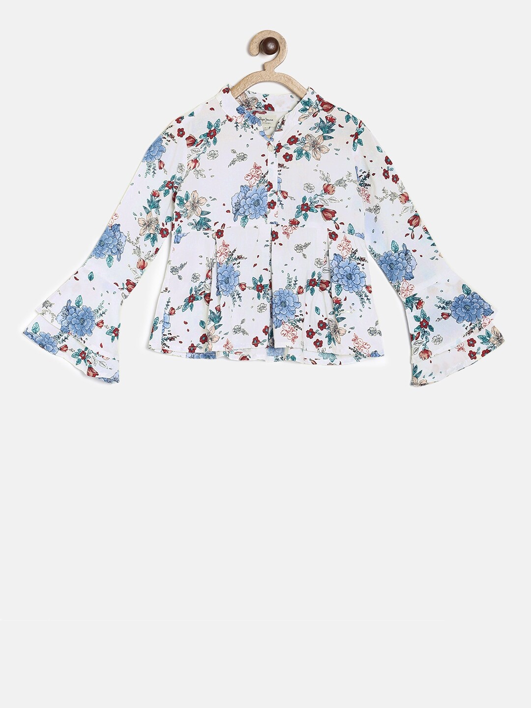 

Pepe Jeans Girls Off-White Printed Shirt Style Top