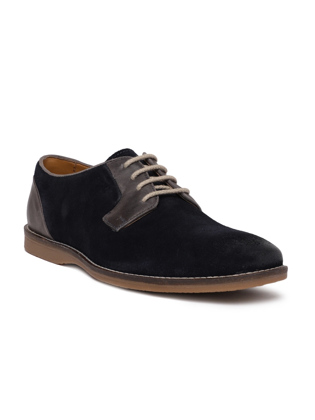 

Ruosh Men Navy Blue Smart Casual Suede Derbys