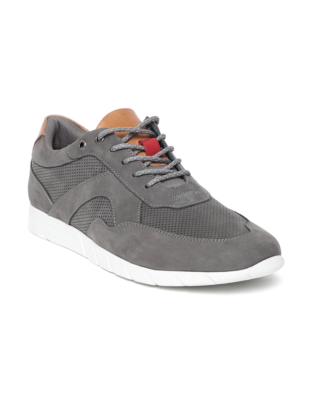 

Ruosh Men Grey Leather Sneakers