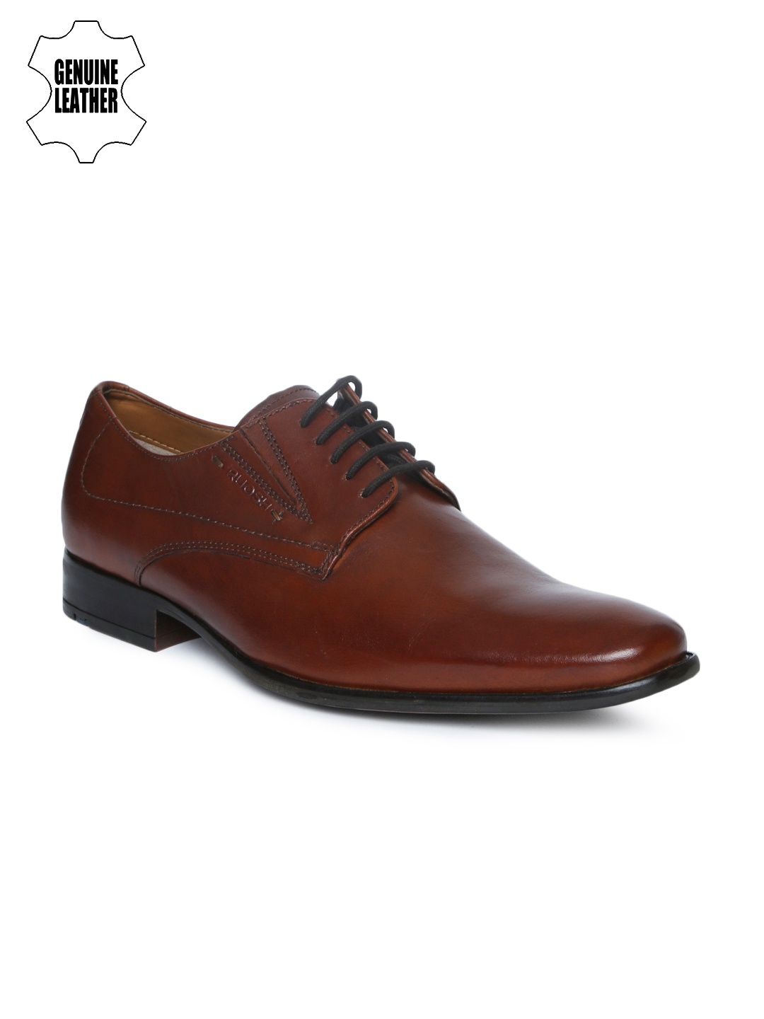 

Ruosh Men Brown Genuine Leather Formal Derbys