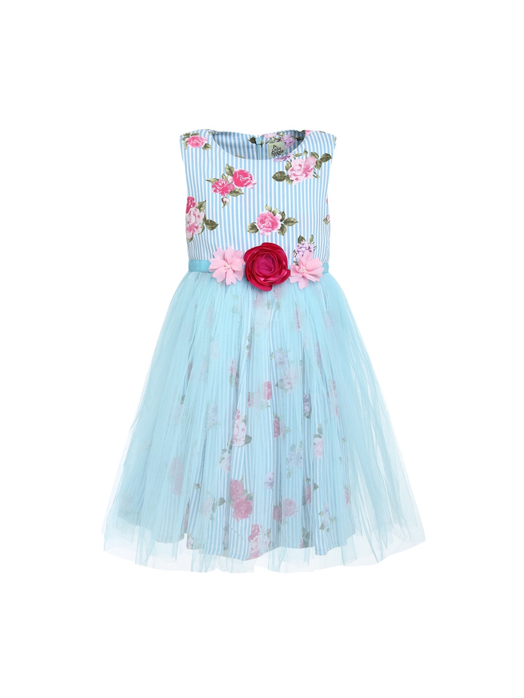 

A Little Fable Girls Blue Printed Fit and Flare Dress