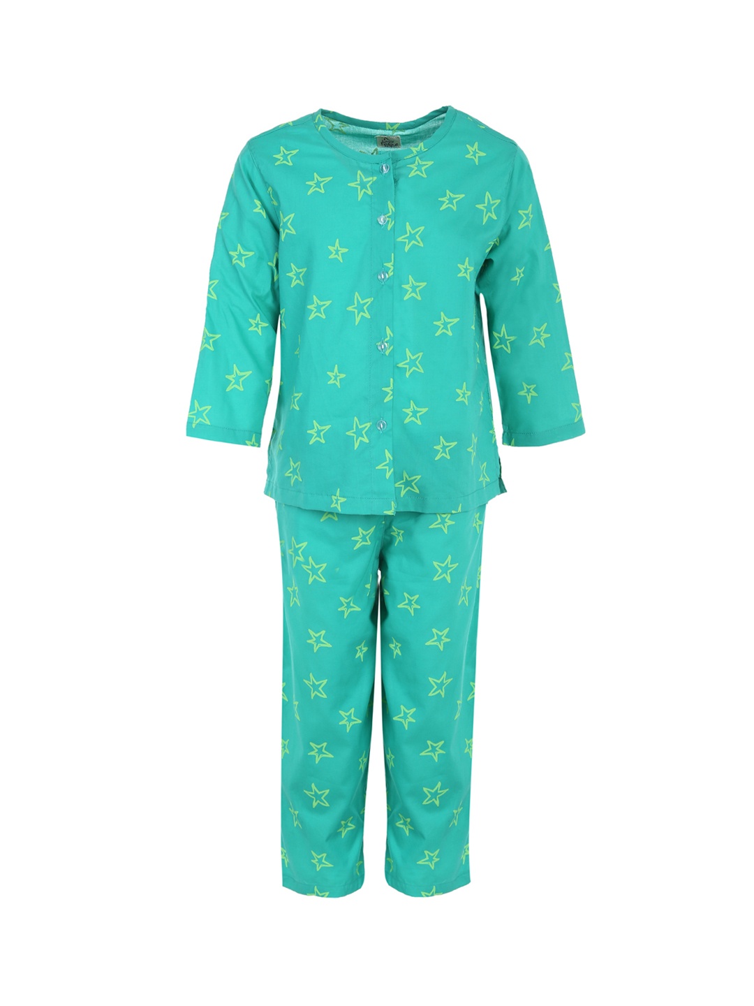 

A Little Fable Unisex Green Printed Night suit