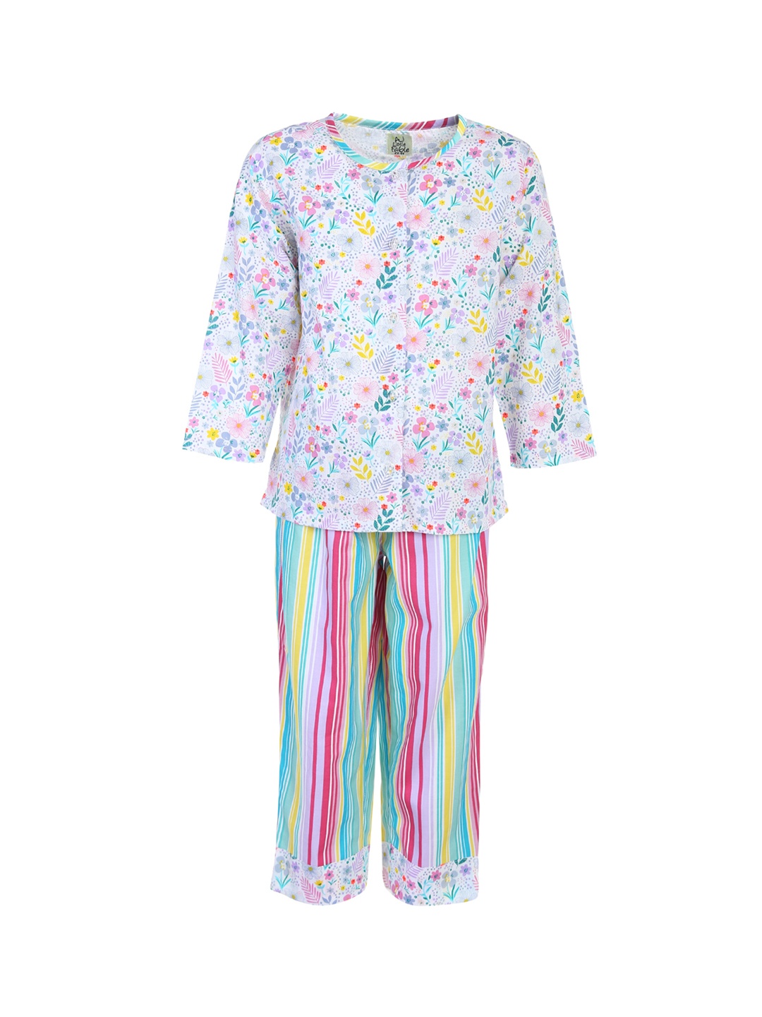 

A Little Fable Girls Multicoloured Printed Night suit, Multi