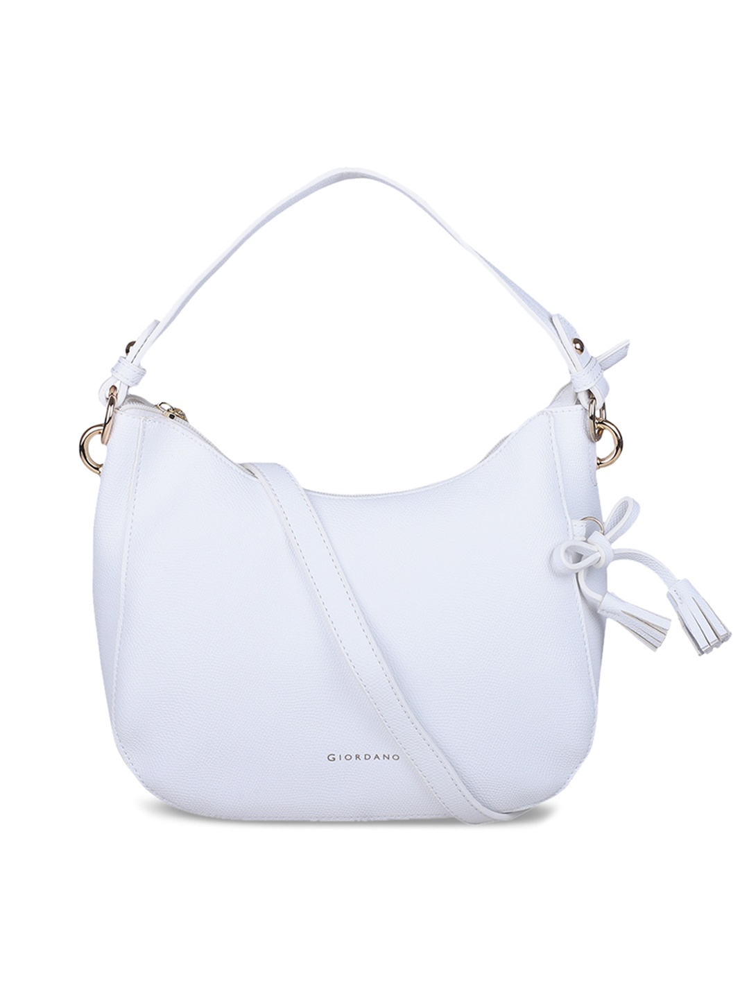 

GIORDANO White Solid Hobo Bag