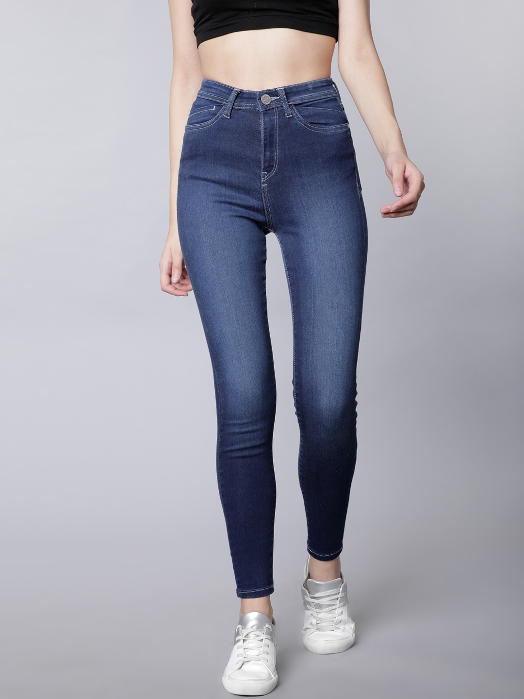 

Tokyo Talkies Women Blue Super Skinny Fit Mid-Rise Clean Look Stretchable Jeans