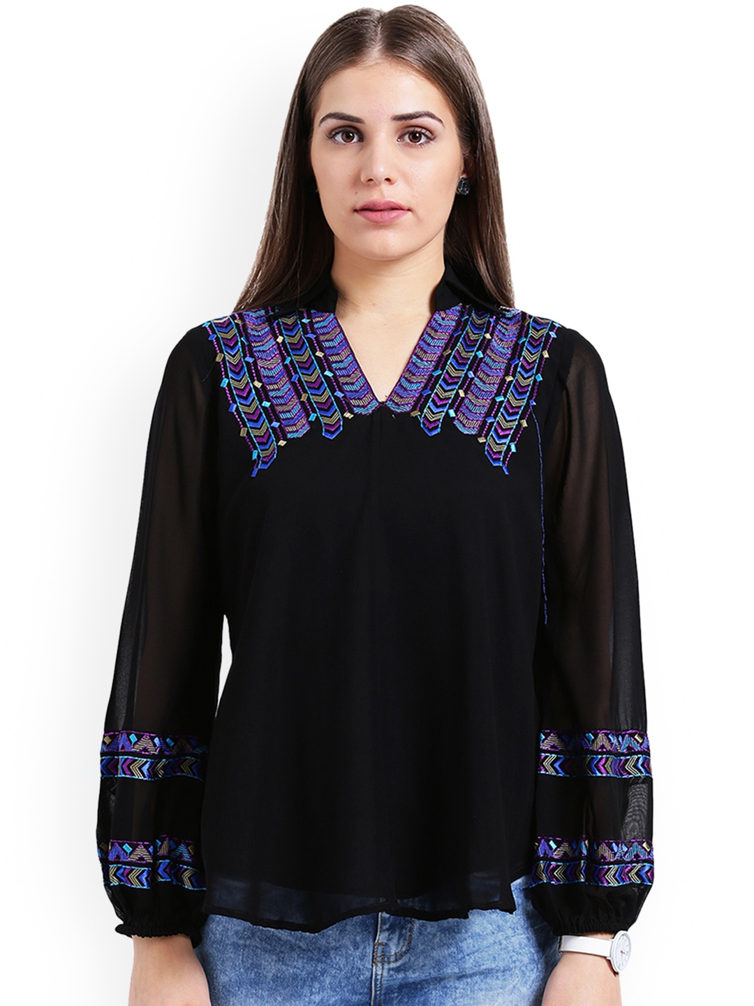 

Taurus Women Black Solid Top