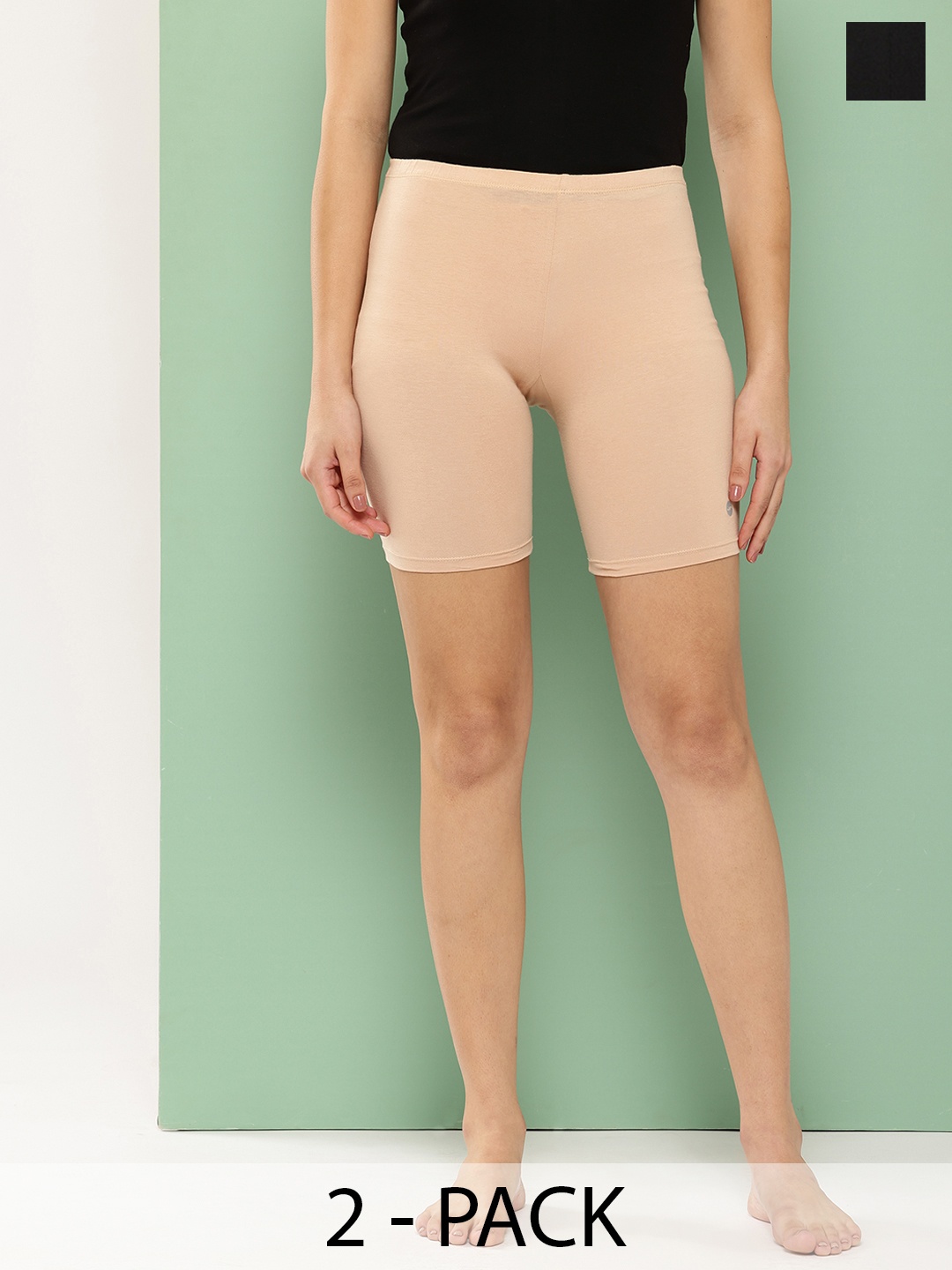 

Leading Lady Women Beige Solid Slim Fit Sports Shorts