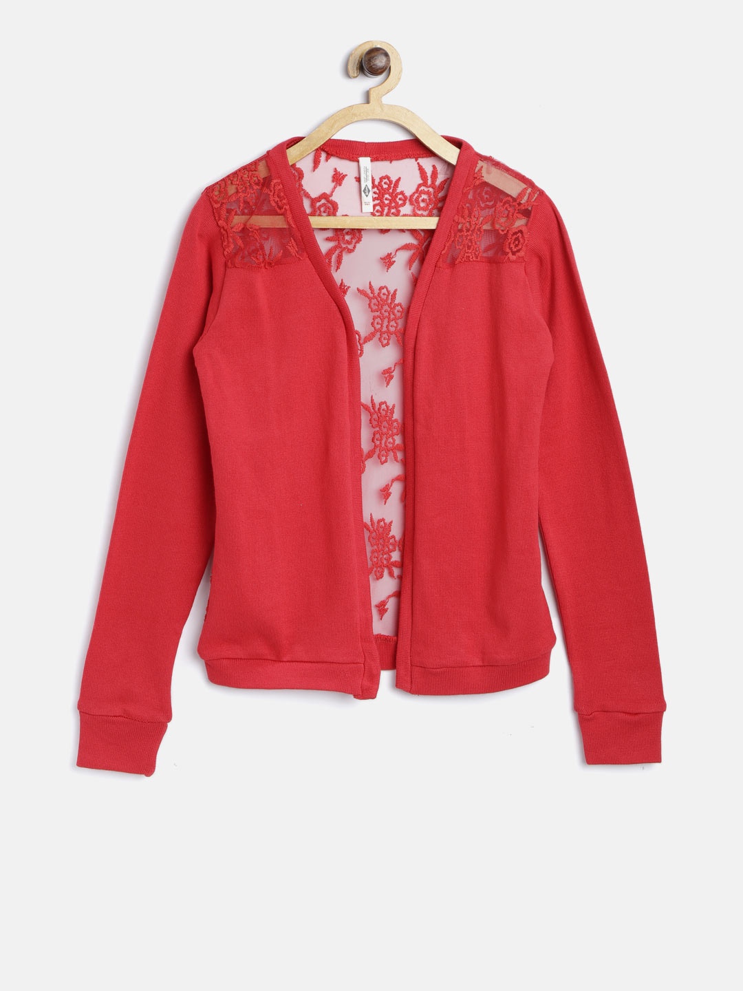 

Lee Cooper Red Open Front Lace Shrug