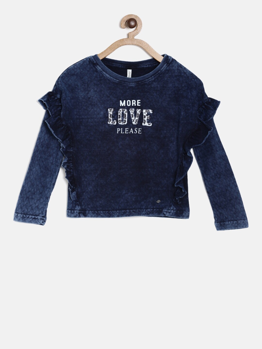 

Lee Cooper Girls Blue Self Design Pure Cotton Top
