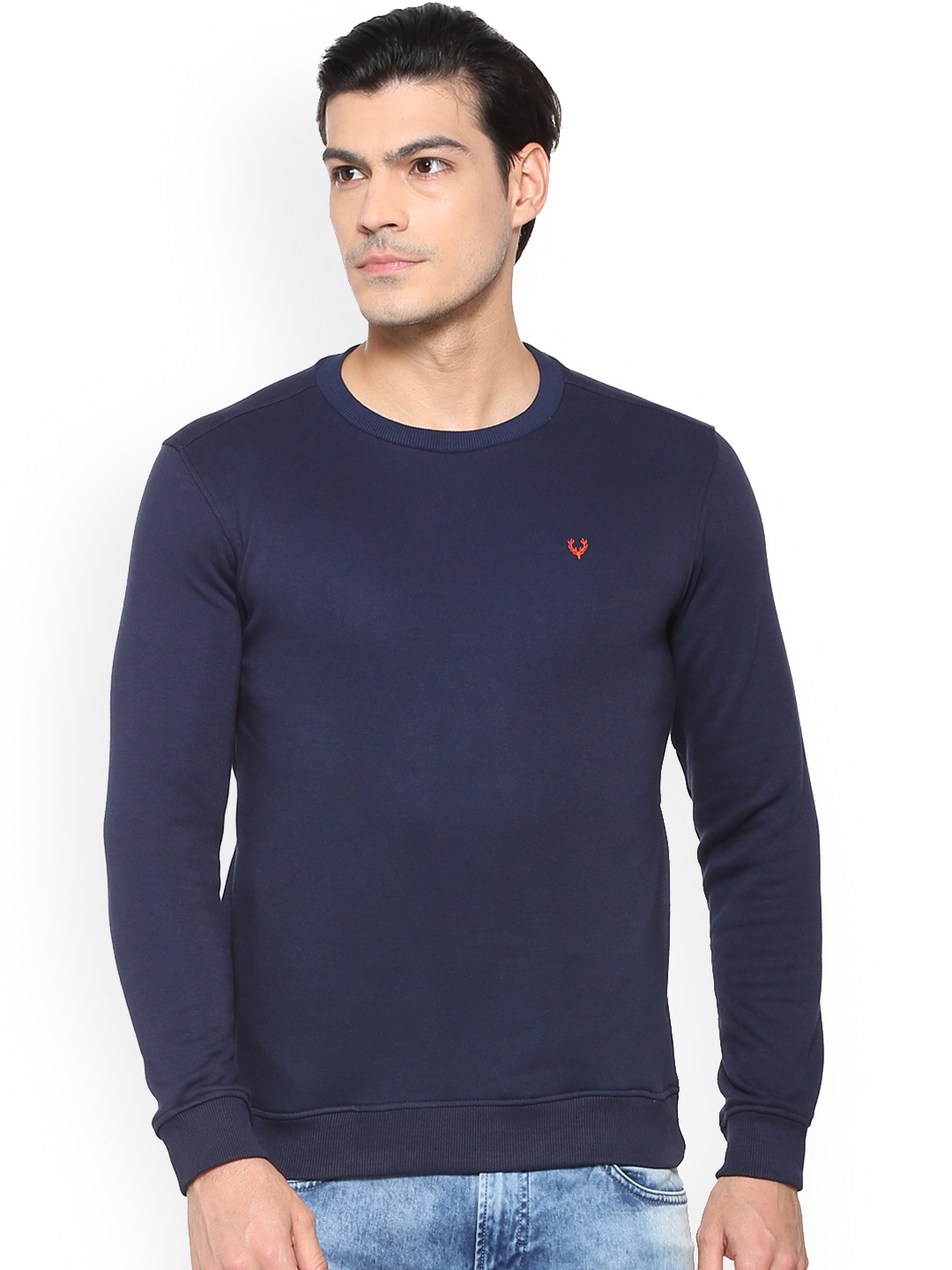 

Allen Solly Men Navy Blue Solid Sweatshirt